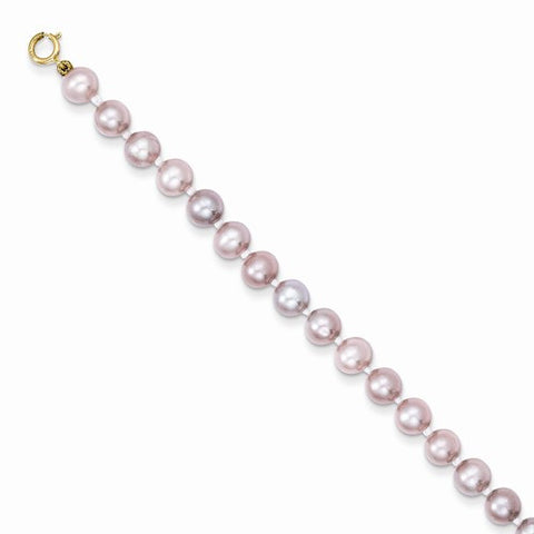 14K Yellow Gold Madi K Simulated Pink Pearl Bracelet