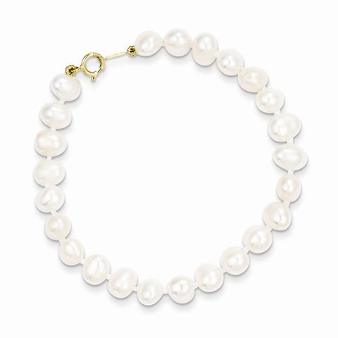 14K Yellow Gold Madi K Simulated Pearl Bracelet