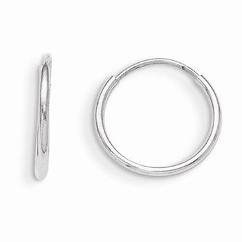 14k White Gold Endless Hoop Earrings