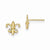 14k Yellow Gold CZ Fleur de lis Post Earrings