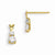 14k Yellow Gold CZ Diamond-cut Childrens Post Earrings