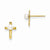 14k Yellow Gold Freshwater Cultured Pearl Childrens Cross Post Earrings