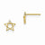 14k Yellow Gold CZ Childrens Star Post Earrings