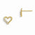 14k Yellow Gold CZ Childrens Heart Post Earrings