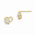 14k Yellow Gold CZ Childrens Heart Post Earrings