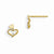 14k Yellow Gold CZ Childrens Heart Post Earrings