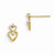 14k Yellow Gold CZ Childrens Hearts Post Earrings