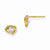 14k Yellow Gold CZ Childrens Heart Post Earrings