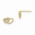 14k Yellow Gold CZ Childrens Heart Post Earrings