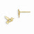 14k Yellow Gold CZ Childrens Hummingbird Post Earrings