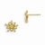 14k Yellow Gold CZ Childrens Flower Post Earrings