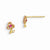 14k Yellow Gold Yellow Rose Gold CZ Childrens Clover Post Earrings