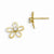 14k Yellow Gold CZ Childrens Flower Post Earrings