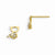 14k Yellow Gold CZ Childrens Cat Post Earrings