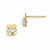 14k Yellow Gold CZ Childrens Teddy Bear Post Earrings