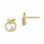 14k Yellow Gold CZ Childrens Apple Post Earrings