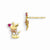 14k Yellow Gold Yellow Rose Gold CZ Childrens Reindeer Post Earrings