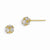 14k Yellow Gold CZ Childrens Ball Post Earrings