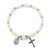 March Crystal & Faux Pearl Stretch Miraculous & Crucifix Bracelet