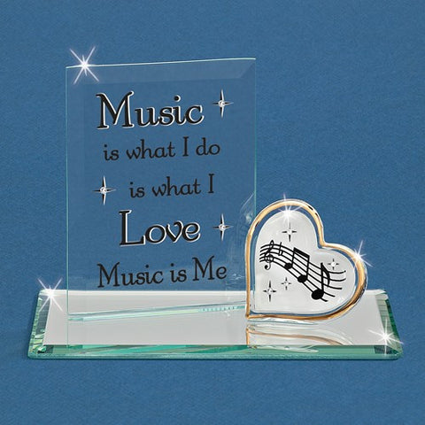 Music Is What I Do Heart Glass Figurine Bracelet