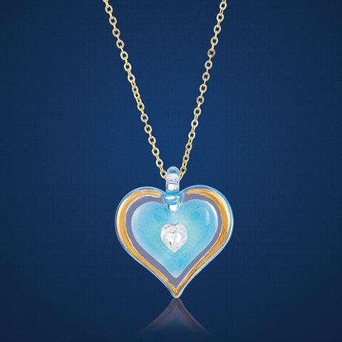 Turquoise Swarovski Elements Heart Necklace