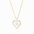 April Gold Trim Swarovski Birthstone Heart Necklace