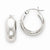 14k White Gold Fancy Hoop Earrings