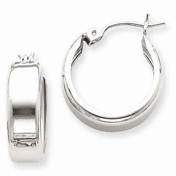 14k White Gold Fancy Hoop Earrings