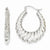 14k White Gold Polished Scalloped Hoop Earrings