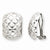 14k White Gold Polished Quilted Non-pierced Omega Back Earrings