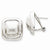 14k White Gold Polished Square Button Omega Back Post Earrings