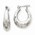 14k White Gold Hammered Hoop Earrings