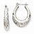 14k White Gold Polished Hammered Hoop Earrings