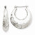 14k White Gold Polished Hammered Hoop Earrings