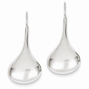 14k White Gold Wire Tear Drop Earrings