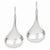 14k White Gold Wire Tear Drop Earrings