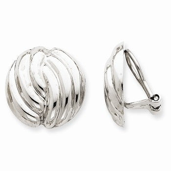 14k White Gold Omega Clip Non-pierced Earrings