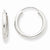 14k White Gold Polished Endless 2mm Hoop Earrings