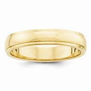 14k Yellow Gold 4mm Half-Round Edge Wedding Band