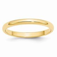 14k Yellow Gold 2.5mm Half Round Wedding Band