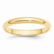 14k Yellow Gold 3mm Half Round Wedding Band