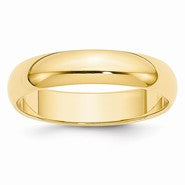 14k Yellow Gold 5mm Half Round Wedding Band