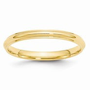 14k Yellow Gold 2.5mm Half Round with Edge Wedding Band