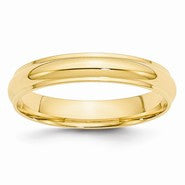 14k Yellow Gold 4mm Half Round with Edge Wedding Band