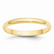 14k Yellow Gold 2.5mm Lightweight Half Round Wedding Band