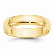 14k Yellow Gold 5mm Lightweight Half Round Wedding Band