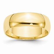 14k Yellow Gold 6mm Lightweight Half Round Wedding Band