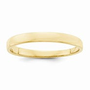 14k Yellow Gold 3mm Tapered Wedding Band