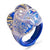 Bold Murano Glass Blue Flower Ring