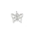 Solid Polished Butterfly Charm in 14k White Gold